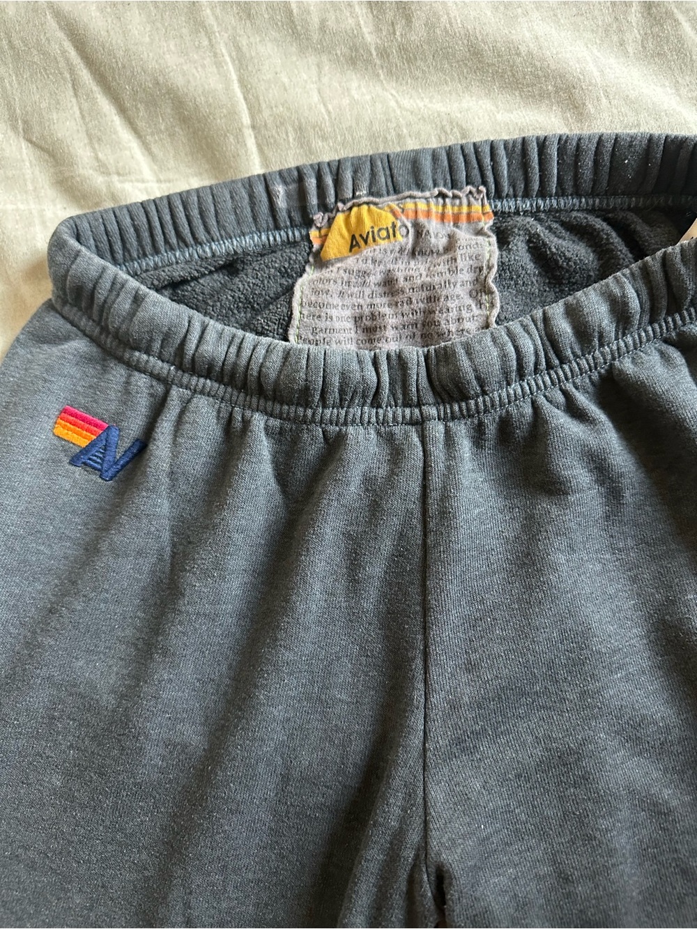 Aviator Nation Charcoal Joggers with Neon Rainbow Side Stripe - Picture 5 of 6